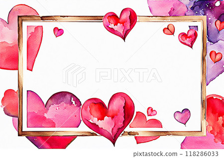 Abstract Valentine frame, border background, valentine texture. Love concept. Valentine day banner design for use 118286033