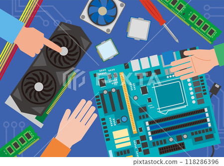 People discussing PC parts 118286396