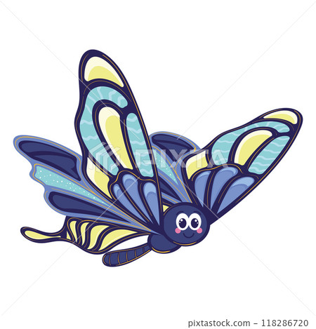 Colorful blue and white butterfly with smiling face Vector Colorful blue and white butterfly with smiling face Vector 118286720