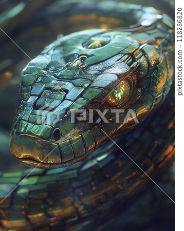 Cyberpunk-style snake of the year of the snake AI image Cyberpunk-style snake of the year of the snake AI image 118286820