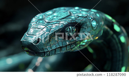 Cyberpunk-style snake of the year of the snake AI image 118287090