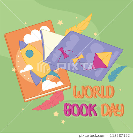 World book day poster Science and space Vector 118287132
