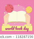 World book day poster Science and space Vector 118287156