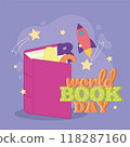 World book day poster Science and space Vector 118287160