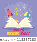 World book day poster Science and space Vector 118287183