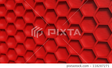 The Red hexagon for Background or Abstract concept 3d rendering. The Red hexagon for Background or Abstract concept 3d rendering. 118287271