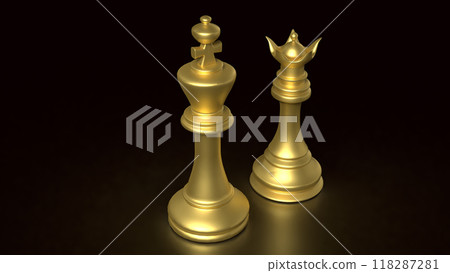 The chess on black background for Business concept 3d rendering. The chess on black background for Business concept 3d rendering. 118287281
