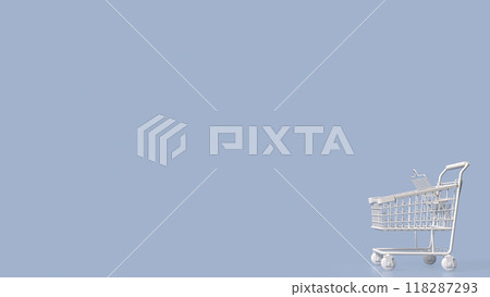 The Shopping cart on blue Background for Business concept 3d rendering. The Shopping cart on blue Background for Business concept 3d rendering. 118287293