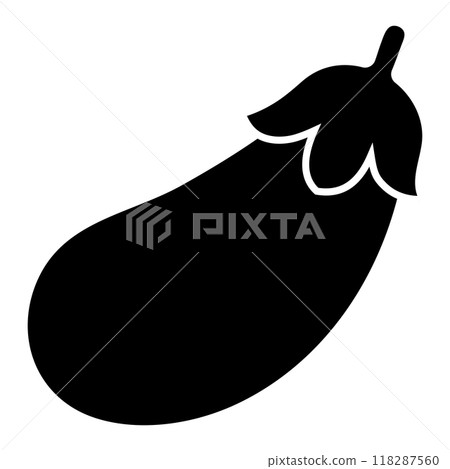 茄子剪影圖標 118287560