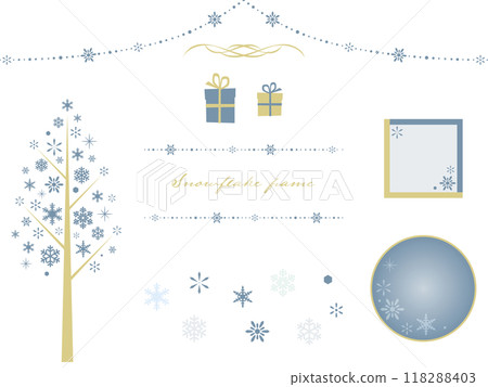 一組帶有美麗雪花的聖誕框架背景插圖 一組帶有美麗雪花的聖誕框架背景插圖 118288403