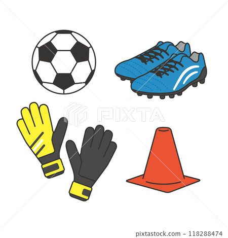 足球裝備套裝插畫素材 118288474