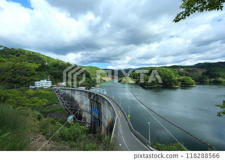 Landscape with a dam Landscape with a dam 118288566