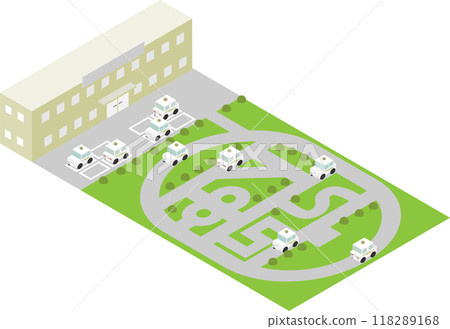 Isometric driving school image material Isometric driving school image material 118289168
