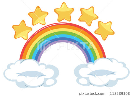 Rainbow with Stars and Clouds Rainbow with Stars and Clouds 118289308