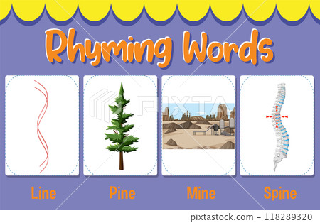 Rhyming Words Illustration Rhyming Words Illustration 118289320