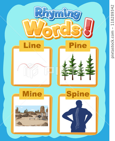 Rhyming Words Educational Poster Rhyming Words Educational Poster 118289342