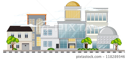 Modern Urban Buildings Illustration 118289346