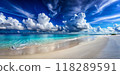 beautiful tropical beach sea and ocean with cloud 118289591