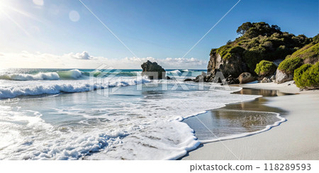 tropical beach at sunset tropical beach at sunset 118289593