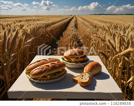 Wheat field in the sunset 118289838
