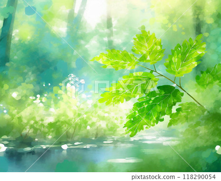 Watercolor green image texture 118290054