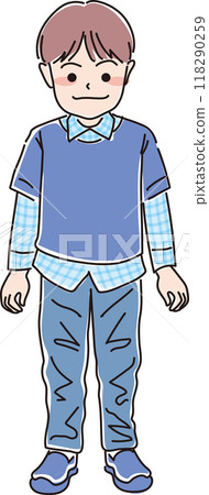 Boy's facial expression_normal facial expression_whole body 118290259