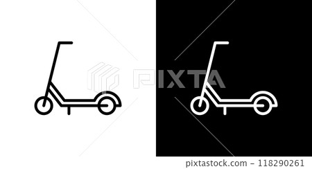 Kick scooter simple line icon 118290261