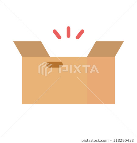 Open cardboard box 118290458