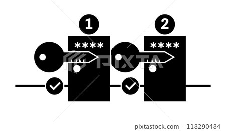 Two-step authentication silhouette 118290484