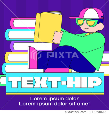 Autumn Reading, Text Hip Illustration 118290666