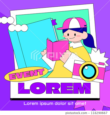 Autumn Reading, Text Hip Illustration 118290667