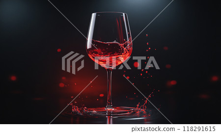 Glass of red wine on black smoky background elegant Glass of red wine on black smoky background elegant 118291615