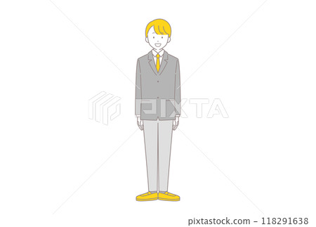 穿著制服直立的高中男孩 穿著制服直立的高中男孩 118291638