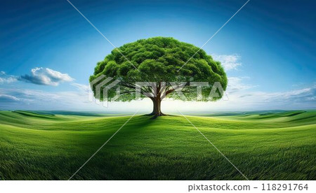 一棵樹矗立在山上 一棵樹矗立在山上 118291764