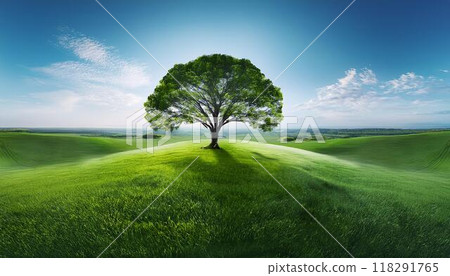 A single tree on a hill 118291765
