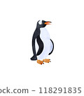 Gentoo penguin. Watercolor style illustration. 118291835
