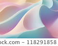 Soft pastel waves undulate gently in a serene gradient of colors, creating a calming abstract design for digital backgrounds 118291858