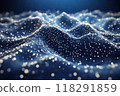 Intricate waves of light and pattern flow seamlessly across a dark surface, creating a mesmerizing visual experience at night 118291859