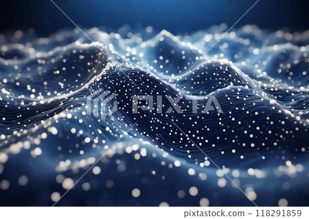 Intricate waves of light and pattern flow seamlessly across a dark surface, creating a mesmerizing visual experience at night 118291859