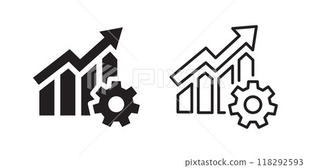 Data analytics icons on white background. Vector illustration. Data analytics icons on white background. Vector illustration. 118292593