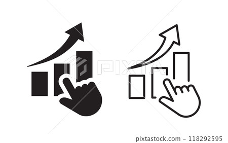 Growth analysis icons on white background. Vector illustration. 118292595