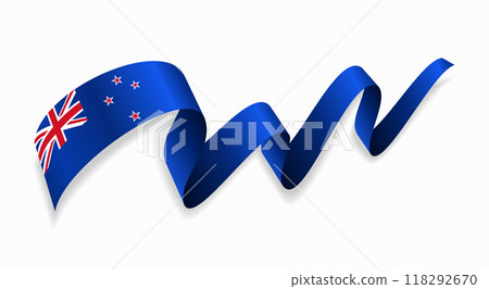 New Zealand flag wavy abstract background. Vector illustration. 118292670