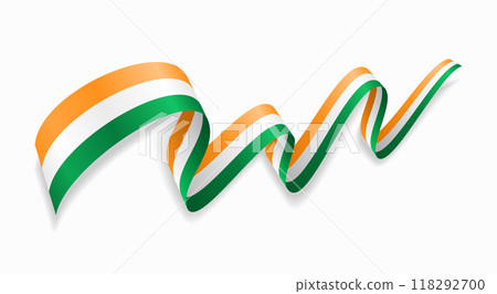 Ivory Coast flag wavy abstract background. Vector illustration. 118292700