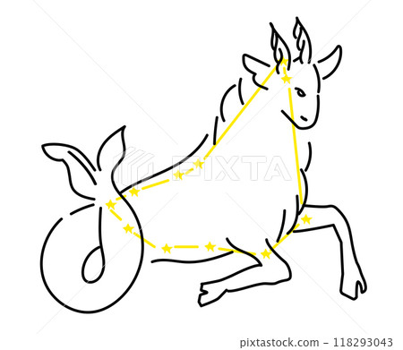 摩羯座粗糙鬆散的手繪插畫 118293043