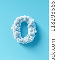 White clouds in the thin strokes in the form of the number 0 zero 118293565