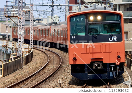 Retired Osaka Loop Line 201 series train Retired Osaka Loop Line 201 series train 118293682