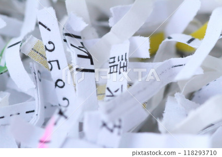 Close-up of documents being shredded 118293710