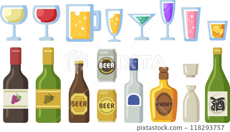 各種類型的酒精插圖集 118293757