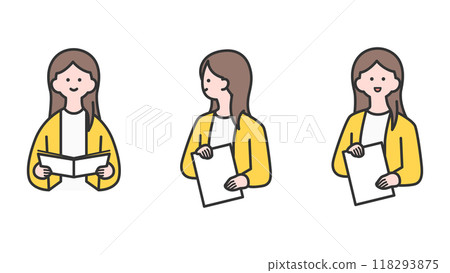 持有和打開文件的婦女-變化 持有和打開文件的婦女-變化 118293875