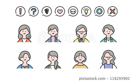 Veteran female upper body avatar icon material Veteran female upper body avatar icon material 118293902
